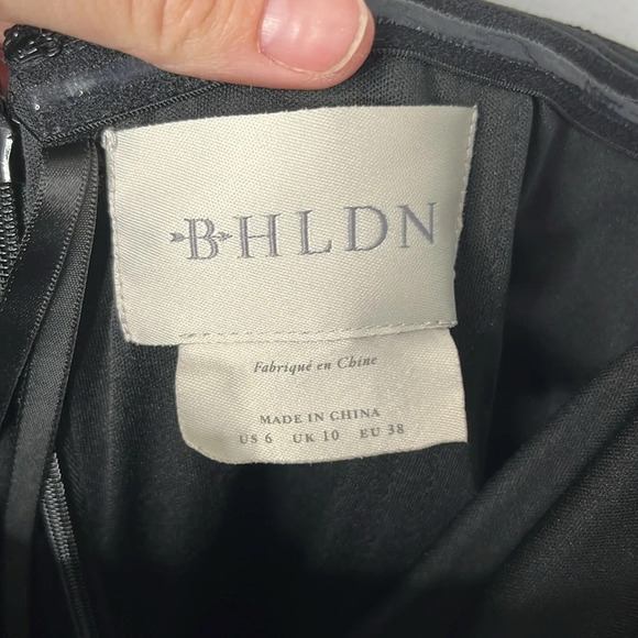 BHLDN Kelly Black Tulip Hem Strapless Midi Dress - Picture 3 of 8